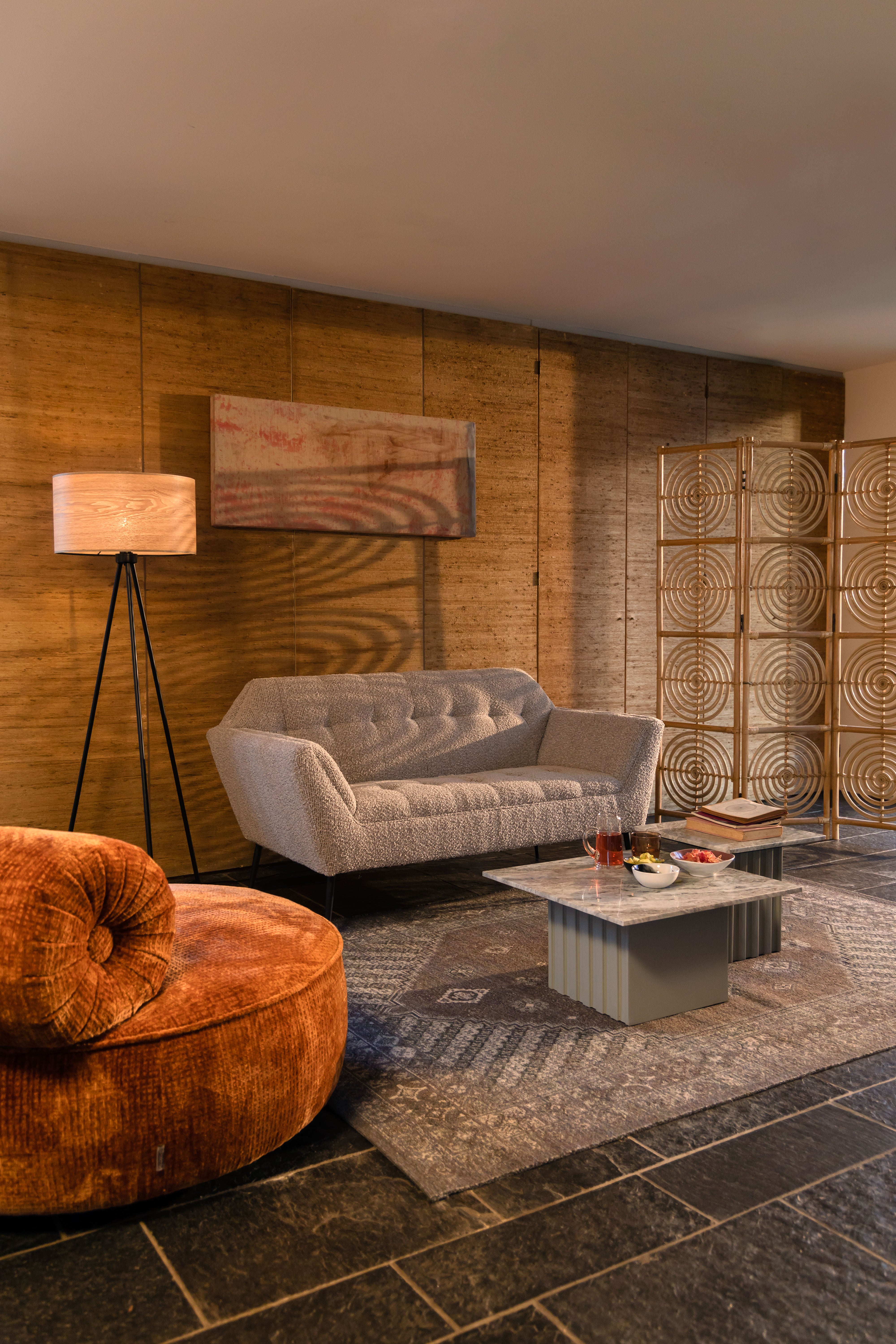 Dutchbone Clayton Grey Marble Square Coffee Table